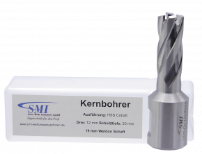 SMI HSS-E Cobalt Kernbohrer 12 mm Drm. 19 mm Weldon Aufnahme