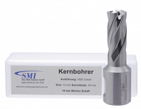 SMI HSS-E Cobalt Kernbohrer 13 mm Drm. 19 mm Weldon Aufnahme