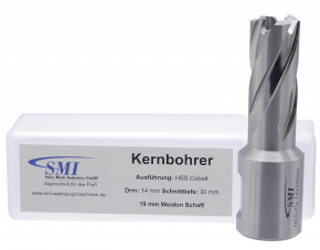 SMI HSS-E Cobalt Kernbohrer 14 mm Drm. 19 mm Weldon Aufnahme
