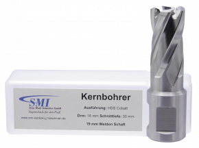 SMI HSS-E Cobalt Kernbohrer 16 mm Drm. 19 mm Weldon Aufnahme