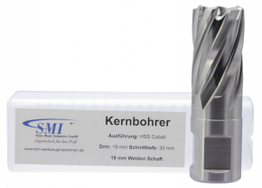 SMI HSS-E Cobalt Kernbohrer 19 mm Drm. 19 mm Weldon Aufnahme