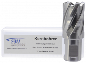 SMI HSS-E Cobalt Kernbohrer 23 mm Drm. 19 mm Weldon Aufnahme