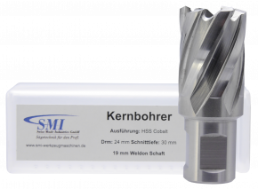 SMI HSS-E Cobalt Kernbohrer 24 mm Drm. 19 mm Weldon Aufnahme