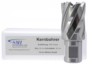 SMI HSS-E Cobalt Kernbohrer 25 mm Drm. 19 mm Weldon Aufnahme