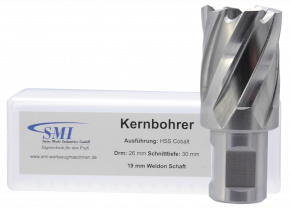 SMI HSS-E Cobalt Kernbohrer 26 mm Drm. 19 mm Weldon Aufnahme