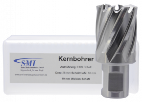 SMI HSS-E Cobalt Kernbohrer 28 mm Drm. 19 mm Weldon Aufnahme