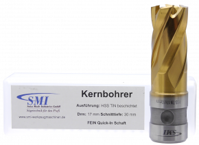 SMI HSS TIN Kernbohrer 17 mm Drm. Fein Quick-In Schaft