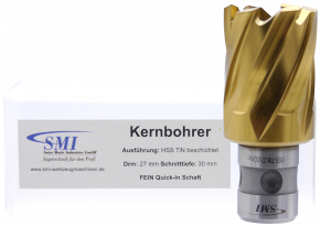 SMI HSS TIN Kernbohrer 27 mm Drm. Fein Quick-In Schaft