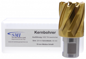 SMI HSS TIN Kernbohrer 29 mm Drm. 19 mm Weldon Aufnahme