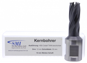 SMI HSS TiAlN Kernbohrer 12 mm Drm. 19 mm Weldon Aufnahme